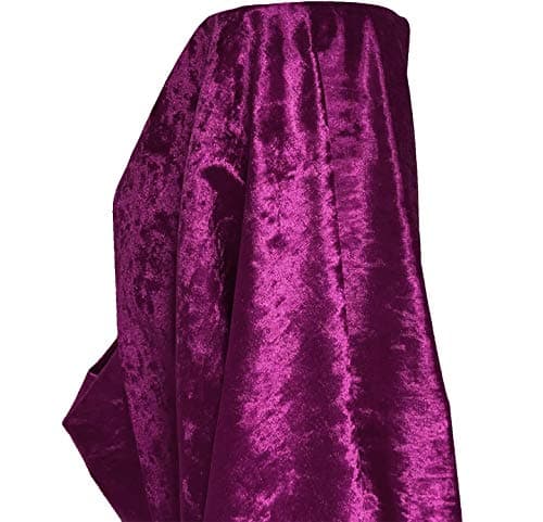 Image of A-Express Premium Glitz Soft Crushed Velvet Fabric Material Curtains Cushion Dressmaking Upholstery 140cm Wide with Backing - 1 Metre 100cm x 140cm Purple