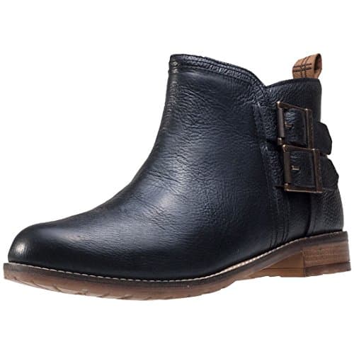 Image of Barbour Womens Sarah Leather Buckle Winter Work Casual Fashion Ankle Boot - Black - 3