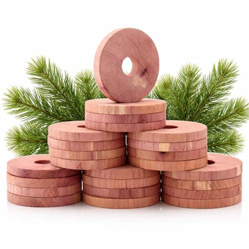 Image of Pest Rings 24Pcs Cedar Rings, Moth Repellent for wardrobes, Drawers & Clothes Storage, Cedarwood Moth Repellent, Humane Replacement Moth Killer