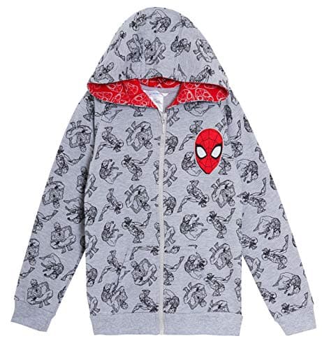 Image of Boys Spiderman Hooded Jacket 7-8 Years Grey