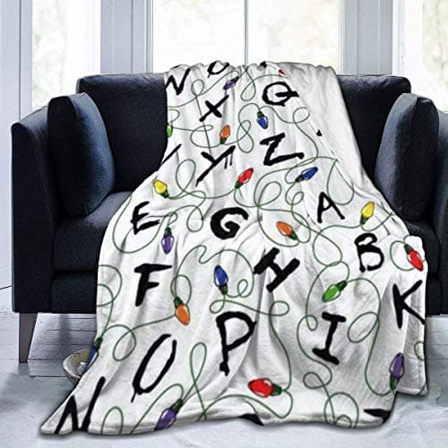 Image of ZCHW Throw Blanket, Luxury Cozy Fleece Blanket, Warm Super Soft Comfort Lightweight Flannel Fleece Blanket 50" x 40", Stranger Letter Things White