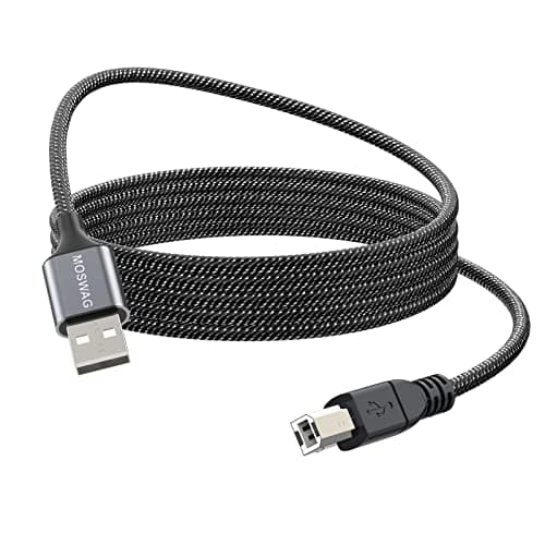 Image of MOSWAG Printer Cable 3.28FT/1Meter USB Type A to Type B Durable USB High Speed Printer Cable for HP,Canon,Dell,Epson,Lexmark,Xerox,Brother,Samsung and More