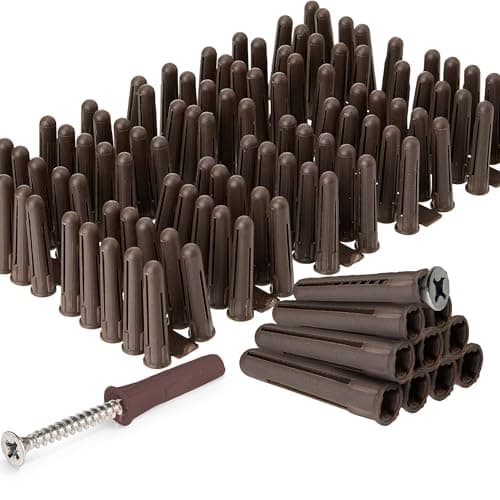 Image of 100 Pack Wall Plugs – Heavy-Duty Fixings for Brick, Masonry, Concrete & Plasterboard – Ideal for DIY, Home Improvement & Construction Work (BROWN, PACK OF 100)