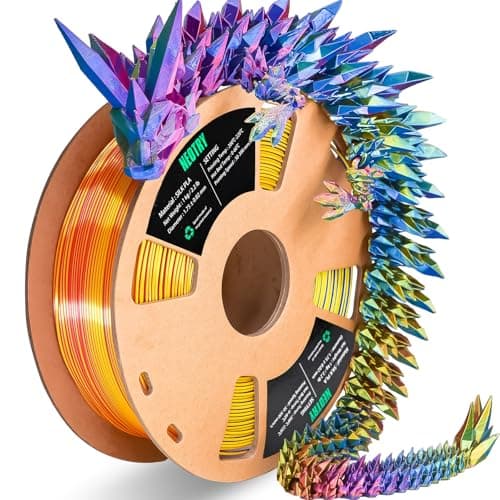 Image of NEOTRY Silk Tri Colour PLA Filament 1.75mm 1kg, Multicolor 3D Printer Filament, Filament 3D Printing Materials for Most FDM 3D Printer, Silk PLA Red Yellow Blue, Rainbow PLA Filament 1.75mm ± 0.02