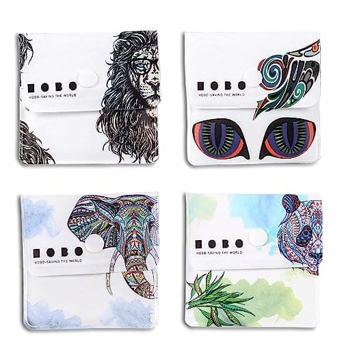 Image of AOOTUERL Pack of 4 Portable Pocket Ashtray,PVC Fireproof Reusable Environment Friendly Outdoor Cigarette Butt Container,Outdoor or Travel Use for Cigarettes Butt Disposal Bag Travel Ashtray