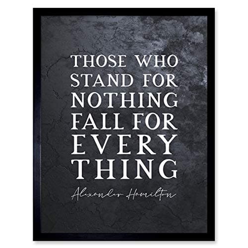Image of Artery8 Slate Quote Alexander Hamilton Stand Nothing Fall Everything Art Print Framed Poster Wall Decor 12x16 inch