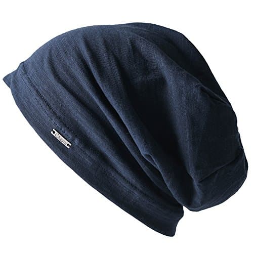Image of CHARM Casualbox | Mens Womens Beanie Hat Summer Cotton Thin Light Slouchy Unisex Sweat Navy(Size: One Size)