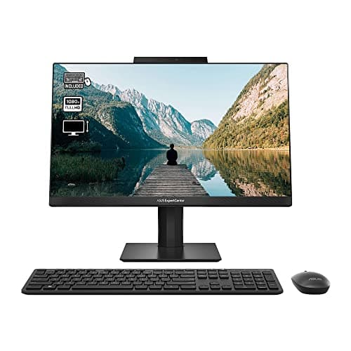 Image of ASUS ExpertCenter E5 21.5” Full HD All-in-One PC with Wireless Keyboard and Mouse (Intel i3-11100B, 8GB RAM, 256GB PCIe SSD, Windows 11) Height & tilt adjustable screen