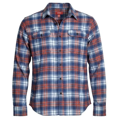 Image of Vasego Men’s Flannel Shirt, Long Sleeve Regular Fit Cotton Lumberjack with Button-Down Pockets – Classic, Soft, and Comfortable Plaid Shirt for Everyday Wear Burgandy