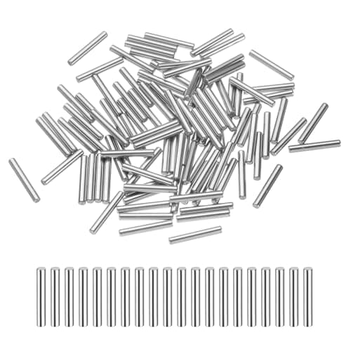 Image of sourcing map 100 Pcs 2mm x 16mm Dowel Pins Bearing Steel Cylindrical Dowel Pins Shelf Support Peg Pin Rod Fasten Elements Metal Shelf Pegs +/-0.02mm Diameter Tolerance, Silver Tone