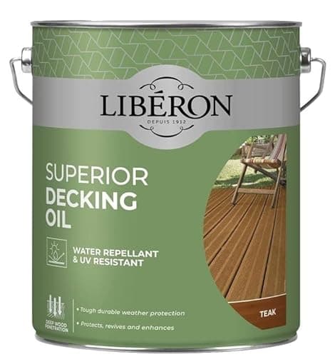 Image of Liberon Superior Decking Oil Water Repellent and UV Resistant (Teak 5 Litre)
