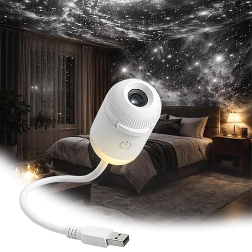 Image of 2-in-1 USB Night Light & Star Projector, 360° Rotating, Adjustable Brightness, 3-12 Slide Films for Car & Room Decor, Adults & Kids(6Projection Films)