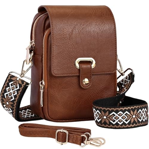 Image of Leathario Cross Body Bag Women, Vegan Leather Phone Bag, Small Women's Cross-Body Bags, Versatile Handbags and Shoulder Bags