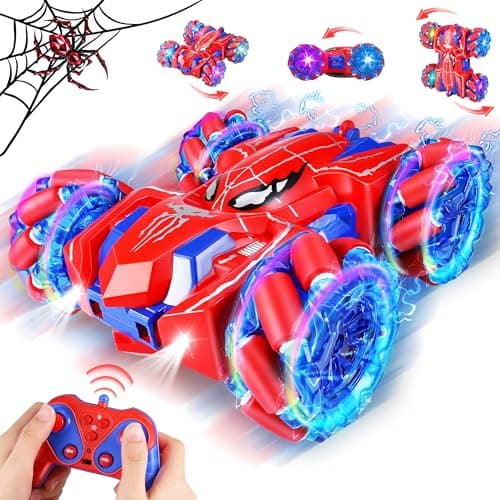 Image of Kssvzz Remote Control Car for Kids, 2.4GHz Spider Stunt Car – 360° Flip & Double-Sided Monster Truck with Cool Lights, Kids RC Toy Gift for Boys Grils Age 3-12 Birthday Christmas