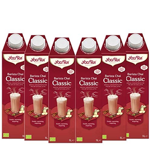Image of Yogi Tea Classic Chai Organic Herbal Tea, Naturally Caffeine Free, Blend of Cinnamon, Cardamom and Ginger, Just Add Milk, 6 x 1 L Cartons