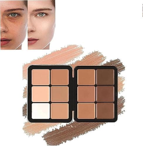 Image of Carla Secret Concealer Palette - 12 Colours Carla Secret Makeup, Long-Wearing Full Coverage Makeup and Corrector, Cream Blush Palette for All Skin (#1)