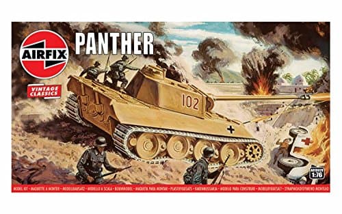 Image of Airfix - Vintage Classics Set - A01302V Panther - Plastic Model Tank Kits for Adults & Children 8+, Includes 97 Pieces - 1:76 Scale Model Tank Set