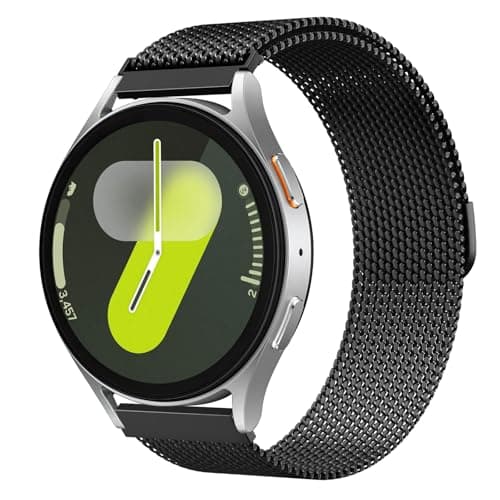 Image of Astorgos Milanese Loop Strap for Samsung Galaxy Watch 7 6 5 4 FE 40mm 44mm/6 4 Classic 43mm 47mm 42mm 46mm/5 Pro 45mm, 20mm Metal Mesh Stainless Steel Magnetic Adjustable Band for Men Women, Black