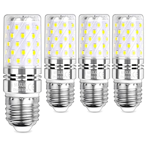 Image of SAUGLAE LED Corn Bulbs, E27 Edison Screw, 12W, 1450Lm, 6000K Daylight White, Not Dimmable, Pack of 4