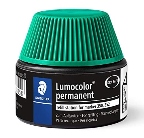 Image of Lumocolor Staedtler 488 50 for Permanent Marker 350 and 352 15–20 x Refills Green