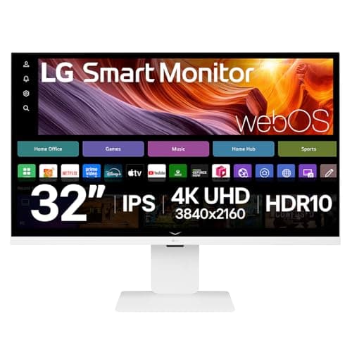 Image of LG SMART Monitor 32U850SA-W, 4K UHD IPS 32 inch, 60Hz, 5ms GtG, HDR10, Wi-Fi, Bluetooth, Airplay, webOS smart apps with remote, Webcam, Built-in speakers, HDMI, USB-C (90W PD), White