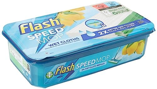 Image of 24 Pack Flash Speed mop Replacement Hygiene Mop Refill Wet Cloths Refills Lemon