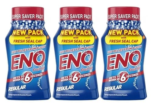 Image of ENO Fruit Salt Regular 100g Pack of 3 Fast Relief from Acidity Gentle on Your Stomach