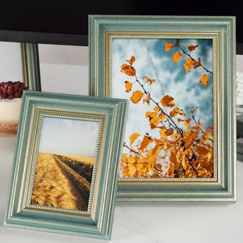 Image of marysgift Photo Frame 6x4 Table Top Wall Mount 4X6 Picture Frames for Family Wedding Gifts 10 * 15CM (Blue19, 6 * 4")