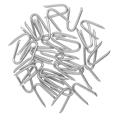 Image of OMOTOOL Steel Wire Fencing Staples Diameter 2.3mm (140 pcs), Galvanized U-shaped fasteners Nails for Wire Mesh and Woven Fencing