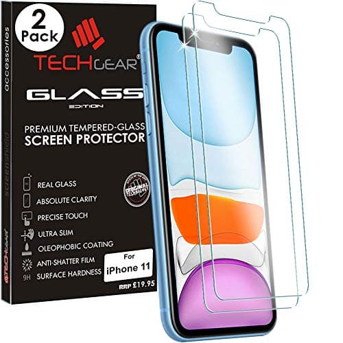 Image of TECHGEAR [2 Pack GLASS Edition for iPhone 11, Tempered Glass Screen Protectors Cover [2.5D Round Edge] [9H Hardness] [Crystal Clarity] [Scratch-Resistant] [No-Bubble]