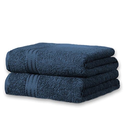 Image of Bentley Priory Linens Hand Towels (2 PACK) for Bathroom Supreme Range 500GSM Super Soft Egyptian Collection Cotton Pack of 2 Absorbent and Quick Dry Hand Towels Set 50 x 85cm (NAVY)