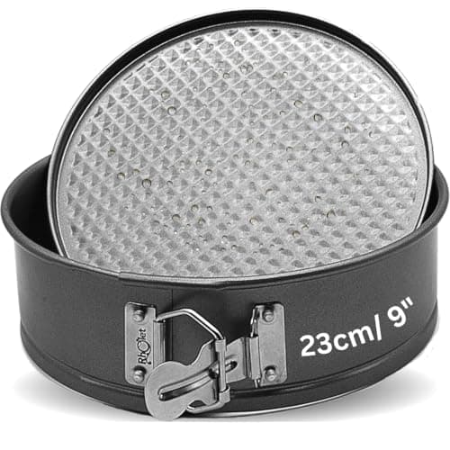 Image of RHOLET Cake Tin 9 Inch for Baking, 23cm Springform Baking Tin for Cheesecake, Non-Stick Deep Round Cake Pans, Bakeware, Unique Rhombus Design-Oven Safe, Home and Kitchen