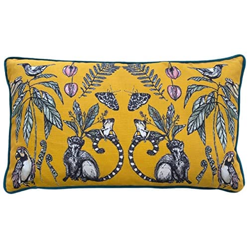 Image of furn. Wylder Tropics Wild Passion Creatures Polyester Filled Cushion, Yellow, Square