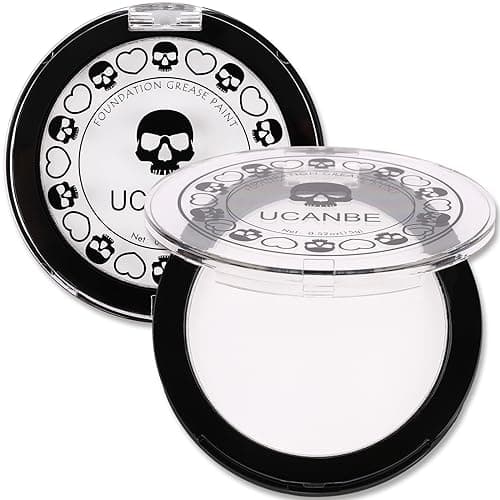 Image of UCANBE Goth White Cream to Powder Foundation Makeup, Professional Clown White Face Body Paint with Matte Finish for Halloween, SFX Makeup, Cosplay, Costume, Stage, Mime & Film(0.52oz)