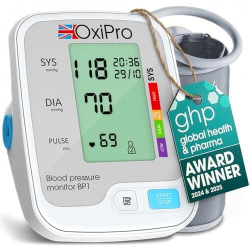 Image of OxiPro BP1 Blood Pressure Monitors - Health & Pharma Award Winner 2025 - Blood Pressure Machine - BP Monitor for Home - Small to Large Cuff Blood Pressure Monitor