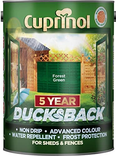 Image of Cuprinol Ducksback 5 Year Waterproof for Sheds and Fences, 5 L - Forest Green 5092438