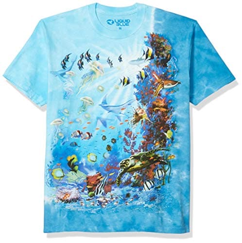 Image of Liquid Blue Men's Tropical Reef T-Shirt, Tie Dye, XL