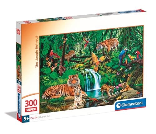 Image of Clementoni Jigsaw Puzzle The Jungle Retreat 300 Pieces - Supercolor Puzzle For Children 9-11 Years, Cartoon, Gift For Boy/Girls, Puzzle For Kids, Made In Italy, 21721