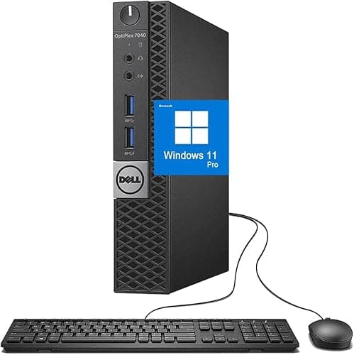 Image of Dell Optiplex 7040 mini PC Desktop, Windows 11 Tiny Computer, Intel Core i5-6400T, 8GB RAM, 256GB SSD, US Qwerty Keyboard, 4K Support (Renewed)
