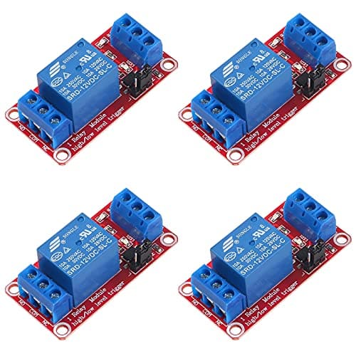 Image of AEDIKO 4pcs Relay Module DC 12V Relay Board 1 Channel with Optocoupler Isolation Support High or Low Level Trigger