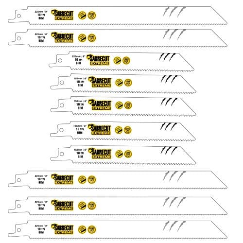 Image of 10 x SabreCut SCRSK10HF 150mm 225mm 10 TPI S922HF S1122HF Fast Wood and Metal Cutting Reciprocating Sabre Saw Blades