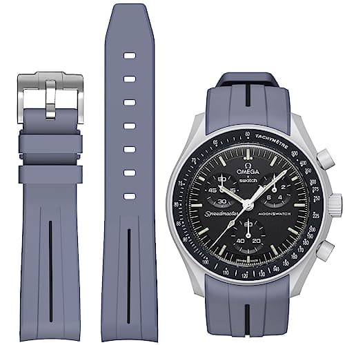 Image of BONACE -Omega X Swatch MoonSwatch/Rolex Watch/SEIKO Watch Strap, Omega X Swatch Moonswatch Speedmaster Replacement Band, Curved Moonswatch Swatch Swatch No Gaps for Men, 20mm, No Gemstone