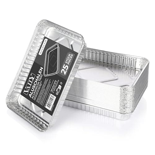 Image of Vaily Aluminium Drip Trays Large Pack of 25 – Veggie Aluminium Grill Pan– Accessories for Gas, Charcoal & Electric Grill as Grease Tray, 12,8 x 9,1 inch