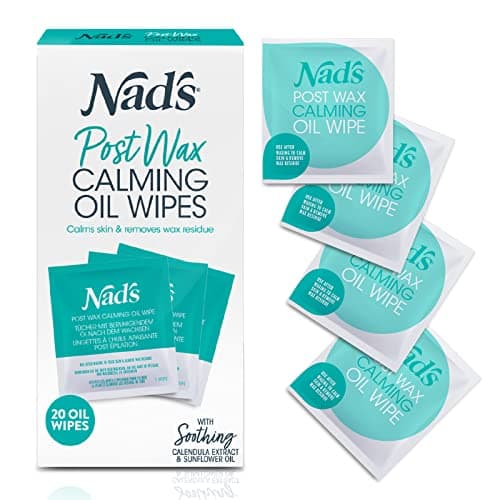 Image of Nad's Post Wax Calming Oil Wipes - Refill Pack With 20 Wipes, Wax Remover