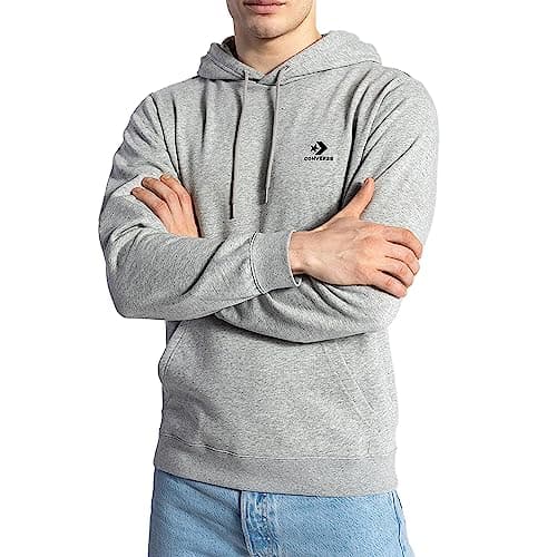 Image of Converse Go-To Embroidered Star Chevron Hoodie Grey, gray, L