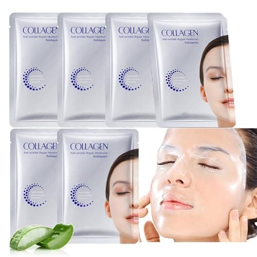 Image of 6PCS Collagen Face Masks Skincare, Deep Hydrating Face Mask, Glass Skin Collagen Mask, Anti-Aging&Anti-Wrinkles Sheet Masks, Korean Facemask with Hyaluronic Acid - Korean Skincare Moisturising