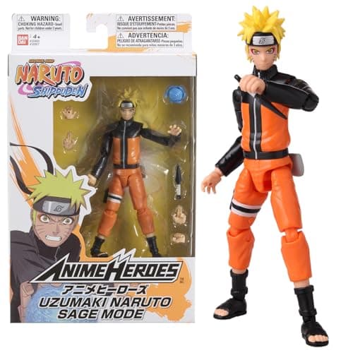 Image of ANIME HEROES Naruto Action Figure Naruto Uzumaki Sage Mode | 17cm Naruto Uzumaki Figure With Extra Hands And Accessories | Naruto Shippuden Anime Figure | Bandai Action Figures For Boys And Girls