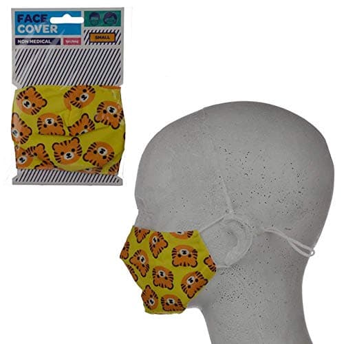 Image of Reusable Face Covering - Non Medical - Size Small (Age 4-12 - 20cm x 11cm) Twin Pack (Cutiemals Tiger)