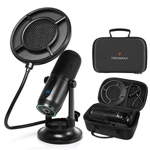 Image of THRONMAX MDRILL ONE STUDIO KIT (M2 KIT) - USB Condenser Microphone with Pop Filter, Foam Windshield, Protective Sleeve & Travel Case - Jet Black