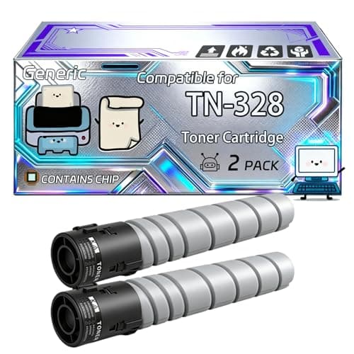 Image of TN-328 TN328 Toner Cartridge Compatible for Konica Minolta Bizhub C250i C251i C300i C301i C360i C361i Printers, With Chip, 25000 Pages, Vibrant Colours (2 Pack Black)